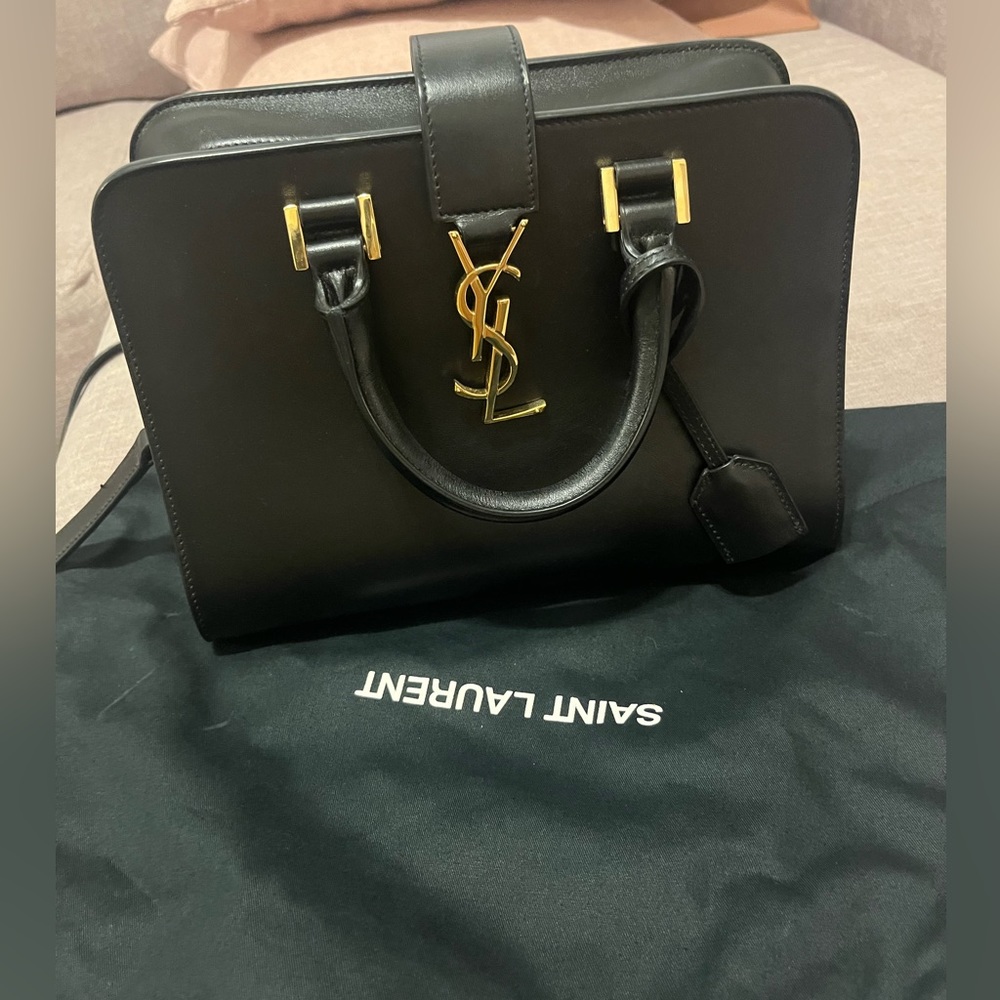 Saint Lauren calfskin black bag